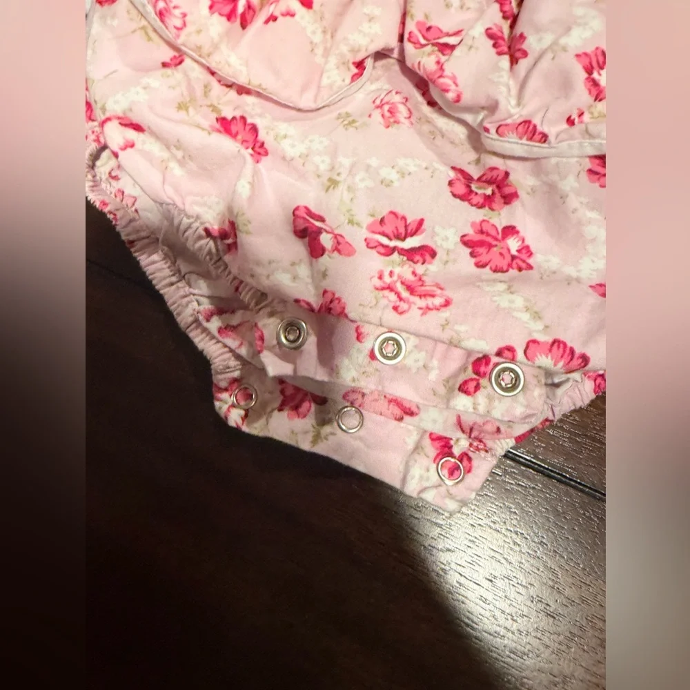 Petit Ami Pink Floral Ruffled Diaper Cover